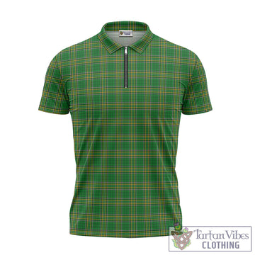 Ireland National Tartan Zipper Polo Shirt