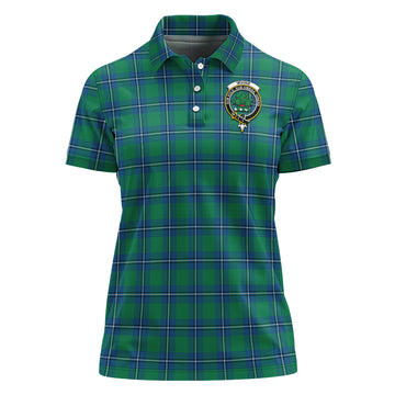 Irvine Ancient Tartan Polo Shirt with Family Crest For Women
