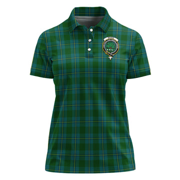 Irvine of Bonshaw Tartan Polo Shirt with Family Crest For Women