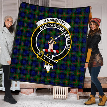 Jamieson Tartan Quilt with Family Crest