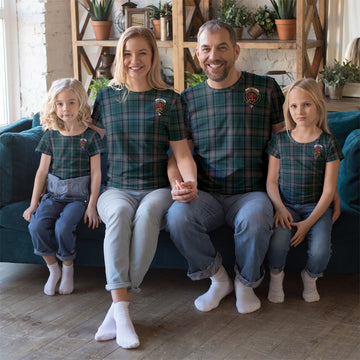 Kelly of Sleat Hunting Tartan T-Shirt with Family Crest