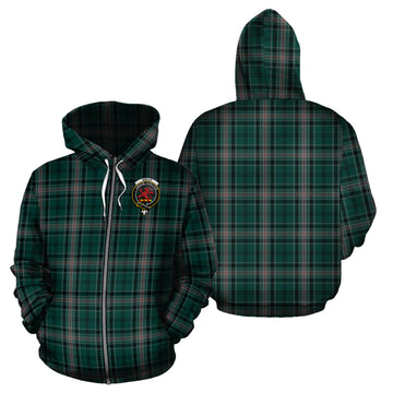 Kelly of Sleat Hunting Tartan Hoodie with Family Crest