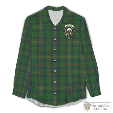 Kennedy Tartan Womens Casual Shirt with Family Crest