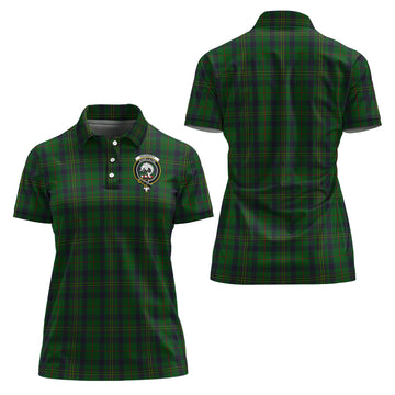 Kennedy Tartan Polo Shirt with Family Crest For Women