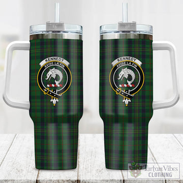 Kennedy Tartan and Family Crest Tumbler with Handle