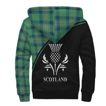 Kennedy Ancient Tartan Sherpa Hoodie with Family Crest Curve Style
