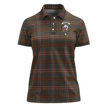 Kennedy Weathered Tartan Polo Shirt with Family Crest For Women