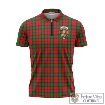 Kerr Tartan Zipper Polo Shirt with Family Crest
