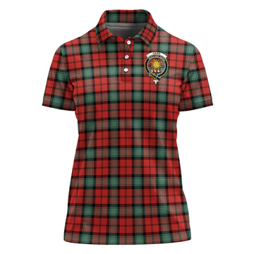 Kerr Ancient Tartan Polo Shirt with Family Crest For Women