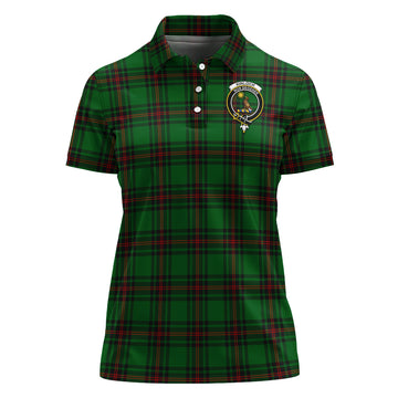 Kinloch Tartan Polo Shirt with Family Crest For Women