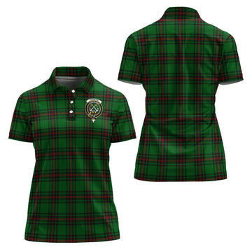Kinnear Tartan Polo Shirt with Family Crest For Women