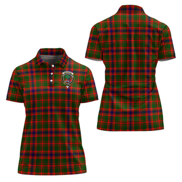 Kinninmont Tartan Polo Shirt with Family Crest For Women