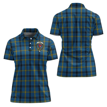 Laing Tartan Polo Shirt with Family Crest For Women