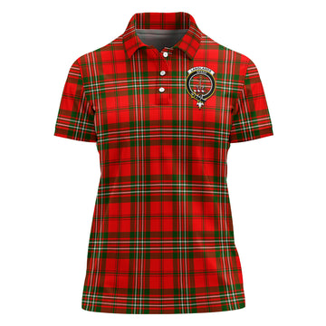Langlands Tartan Polo Shirt with Family Crest For Women