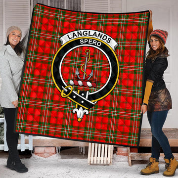 Langlands Tartan Quilt with Family Crest