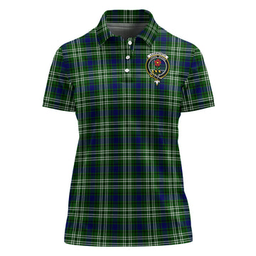 Learmonth Tartan Polo Shirt with Family Crest For Women