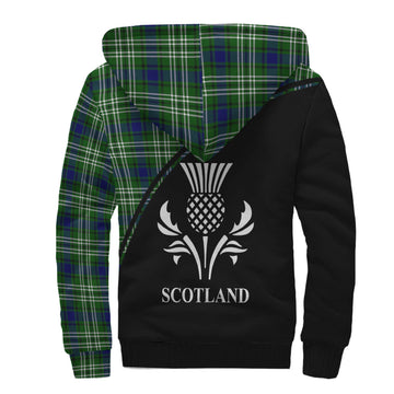 Learmonth Tartan Sherpa Hoodie with Family Crest Curve Style