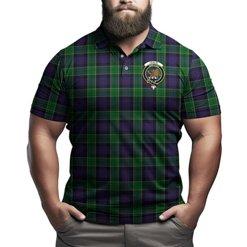 Leslie Hunting Tartan Men's Polo Shirt with Family Crest