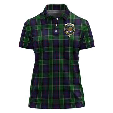 Leslie Hunting Tartan Polo Shirt with Family Crest For Women