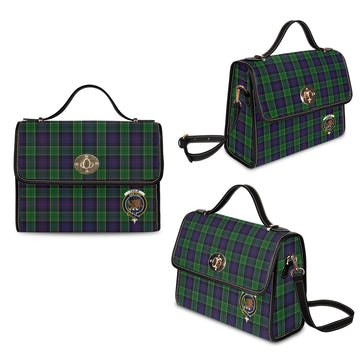 Leslie Hunting Tartan Waterproof Canvas Bag with Family Crest