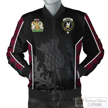 Lindsay Tartan Bomber Jacket with Family Crest and Scottish Thistle Vibes Sport Style