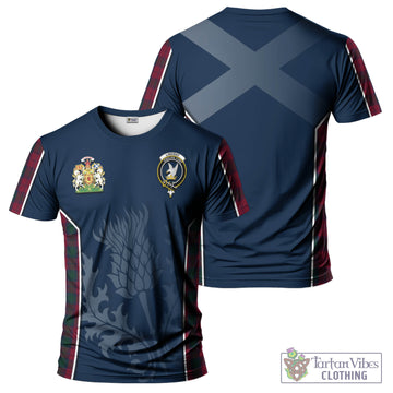 Lindsay Tartan T-Shirt with Family Crest and Scottish Thistle Vibes Sport Style