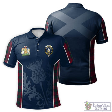 Lindsay Tartan Men's Polo Shirt with Family Crest and Scottish Thistle Vibes Sport Style