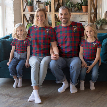 Lindsay Modern Tartan T-Shirt with Family Crest
