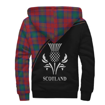 Lindsay Modern Tartan Sherpa Hoodie with Family Crest Curve Style