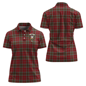Lindsay Weathered Tartan Polo Shirt with Family Crest For Women