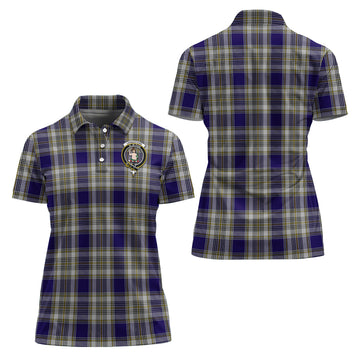 Livingston Dress Tartan Polo Shirt with Family Crest For Women