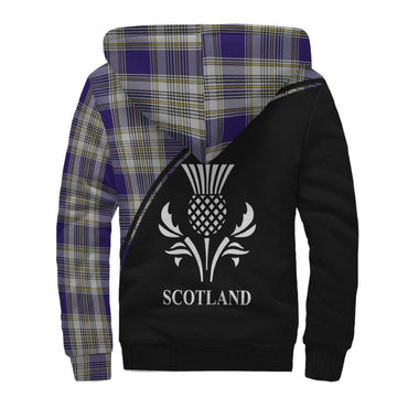 Livingston Dress Tartan Sherpa Hoodie with Family Crest Curve Style