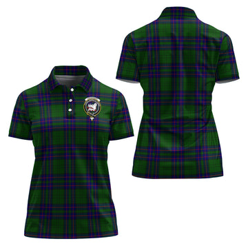 Lockhart Modern Tartan Polo Shirt with Family Crest For Women
