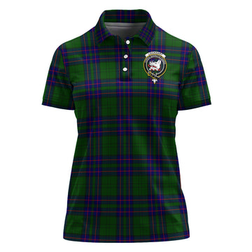 Lockhart Modern Tartan Polo Shirt with Family Crest For Women