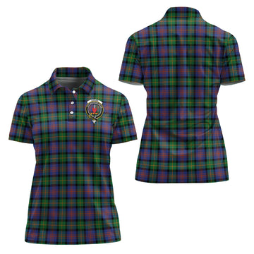 Logan Ancient Tartan Polo Shirt with Family Crest For Women