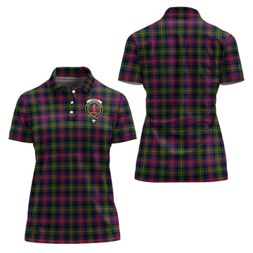 Logan Modern Tartan Polo Shirt with Family Crest For Women