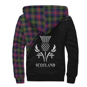 Logan Modern Tartan Sherpa Hoodie with Family Crest Curve Style