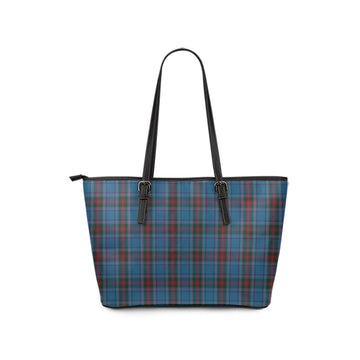 Louth County Ireland Tartan Leather Tote Bag