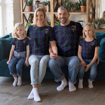 Lumsden Green Tartan T-Shirt with Family Crest