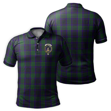 Lumsden Green Tartan Men's Polo Shirt with Family Crest