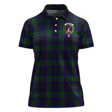 Lumsden Green Tartan Polo Shirt with Family Crest For Women