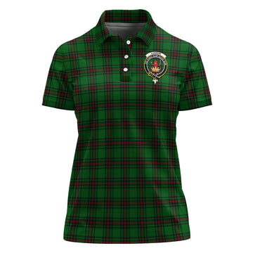 Lundin Tartan Polo Shirt with Family Crest For Women