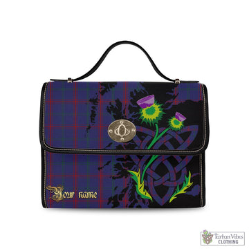 Lynch Tartan Waterproof Canvas Bag with Scotland Map and Thistle Celtic Accents