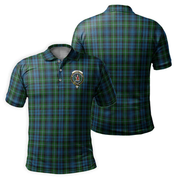 Lyon Tartan Men's Polo Shirt with Family Crest