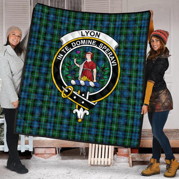 Lyon Tartan Quilt with Family Crest