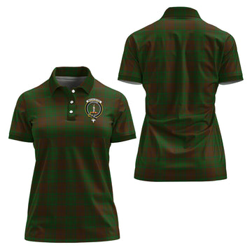 MacAlister of Glenbarr Hunting Tartan Polo Shirt with Family Crest For Women
