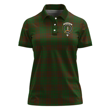 MacAlister of Glenbarr Hunting Tartan Polo Shirt with Family Crest For Women