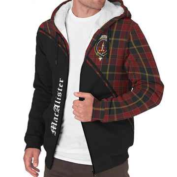 MacAlister of Skye Tartan Sherpa Hoodie with Family Crest Curve Style