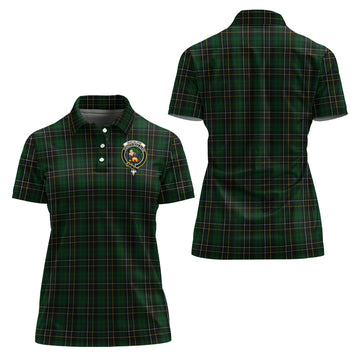 MacAlpin Tartan Polo Shirt with Family Crest For Women
