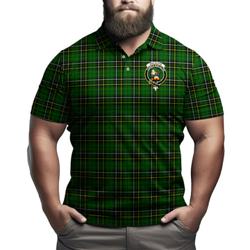 MacAlpin Modern Tartan Men's Polo Shirt with Family Crest